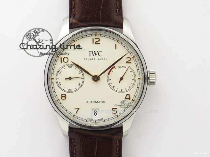 MIROTIME 0721 Supportive Portuguese Chrono IW371431 ZF 1:1 Best Edition Gray Dial On Brown Leather Strap A79350 (Slim Movement) 7261